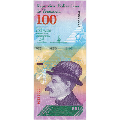 100 боливаров. 2018 г.