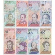Венесуэла. Набор банкнот образца 2018 г. 8 штук.