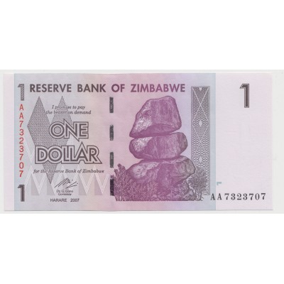 1 доллар 2007 Зимбабве