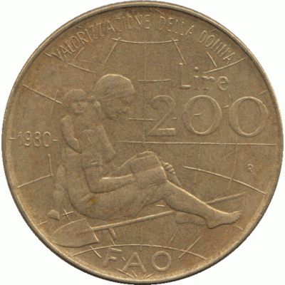 200 лир 1980 г.