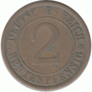 2 рейхспфеннига. 1924 г.