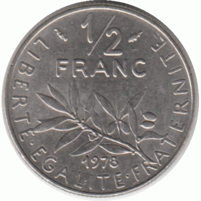 1/2 франка. 1978 г.