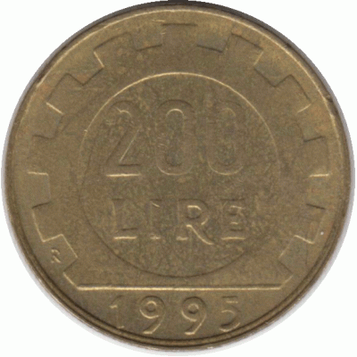 200 лир 1995 г.