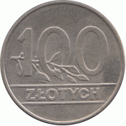 100 злотых 1990 г.