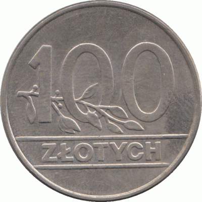 100 злотых 1990 г.