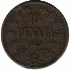 10 пенни. 1865 г.