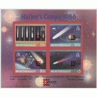 Комета Галлея. 1986 г. Блок.