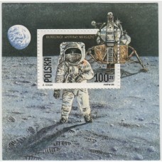 20 лет высадке на Луне. 1989 г. Блок.