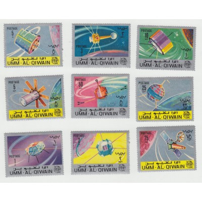 Спутники связи. 1966 г. 9 марок.